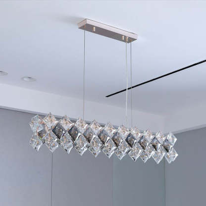 Crystal Diamond Circle Plated Chandelier