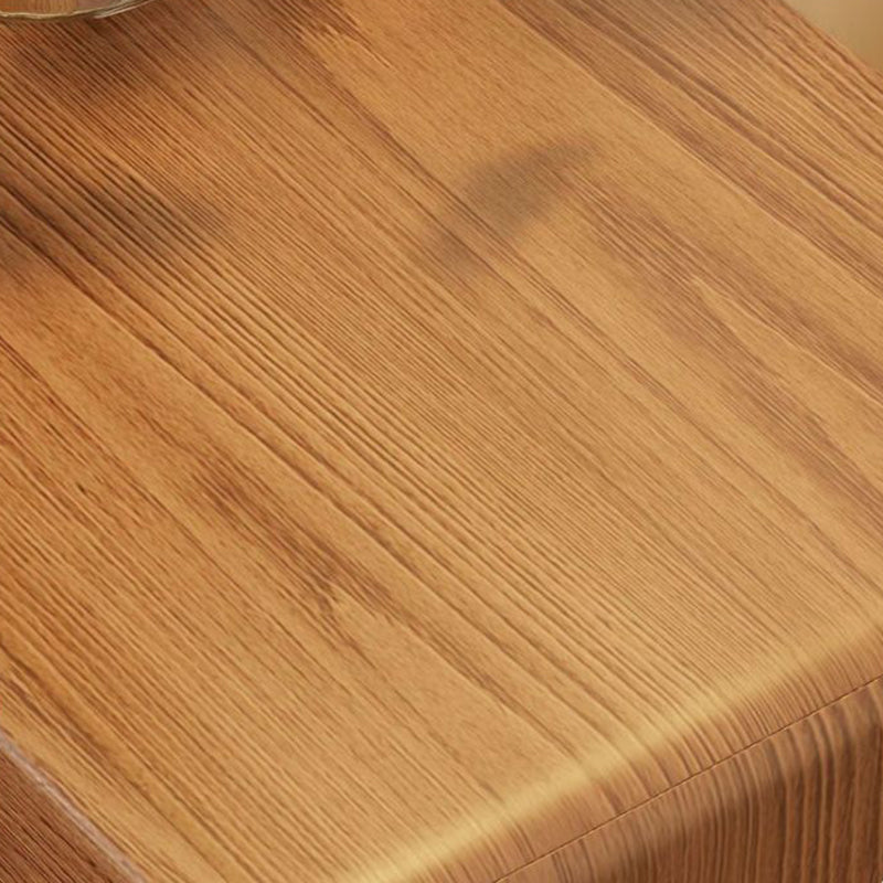 Contemporary Rubberwood Glass Metal Nightstand