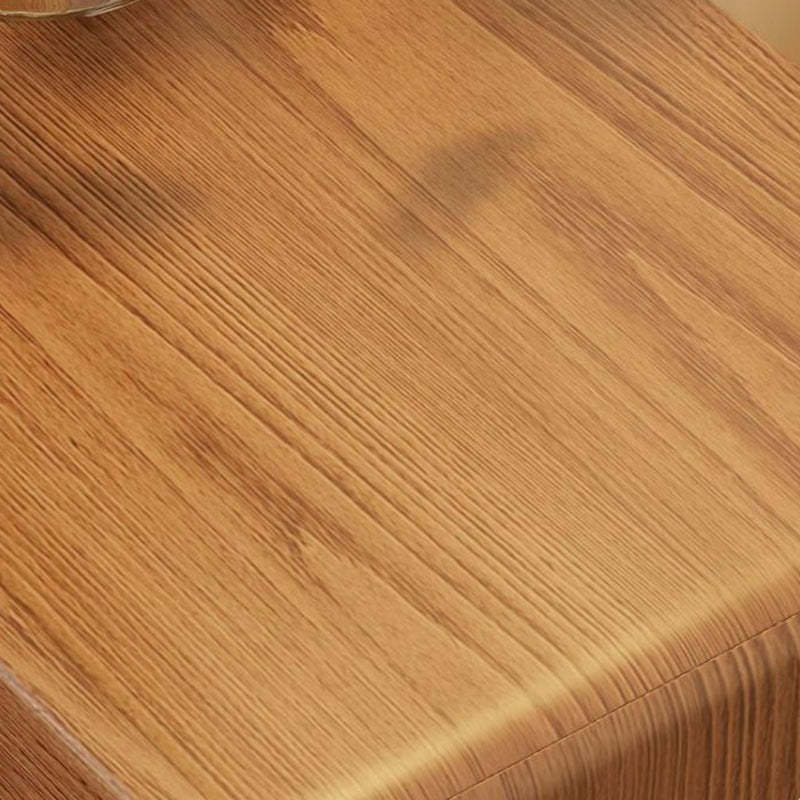 Contemporary Rubberwood Glass Metal Nightstand