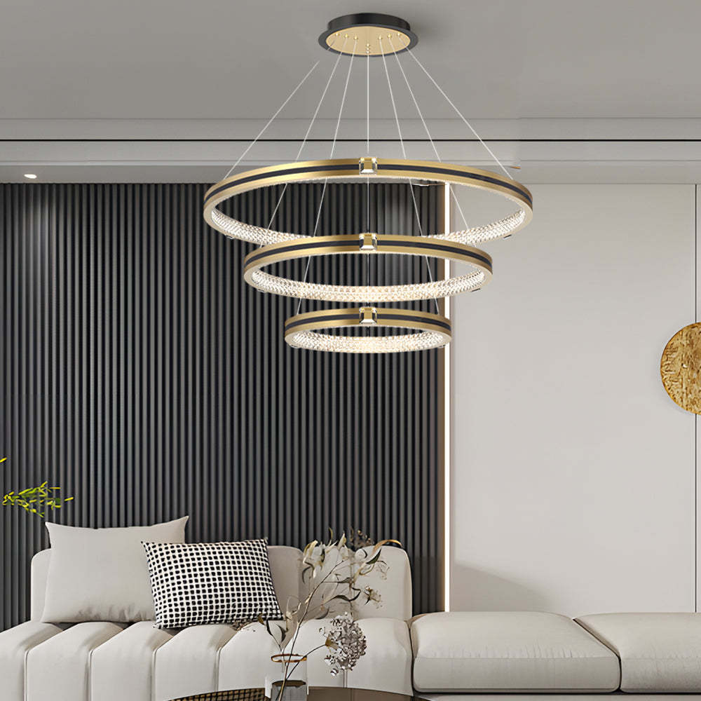 Circle Ring Dimmable Brushed Gold Modern Chandelier