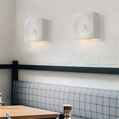 Frosted Cement Eclipse LED Wall Light-Lighom