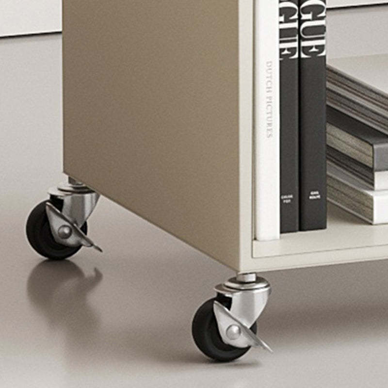 Contemporary Tempered Glass Iron Arched End Table 2-Cabinet