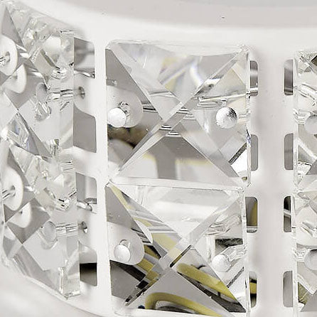 Modern Crystal Strip Acrylic LED Flush Mount Light — Medium - Black / White Light (5000K) / 110V-120V For US/CA