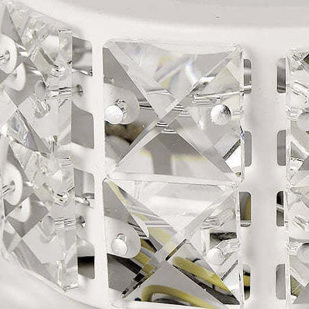 Modern Crystal Strip Acrylic LED Flush Mount Light — Medium - Black / White Light (5000K) / 110V-120V For US/CA
