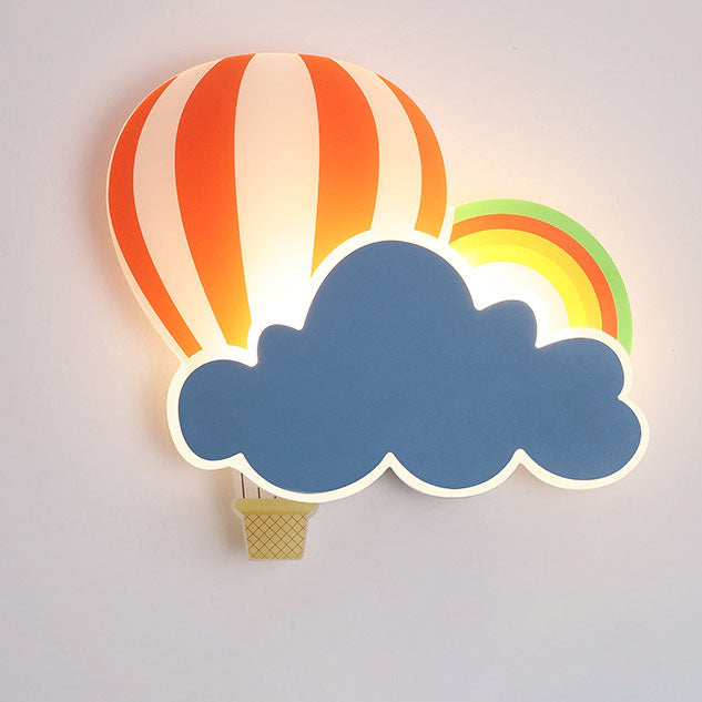 Kids Hot Air Balloon Cloud Iron Acrylic LED Wall Sconce