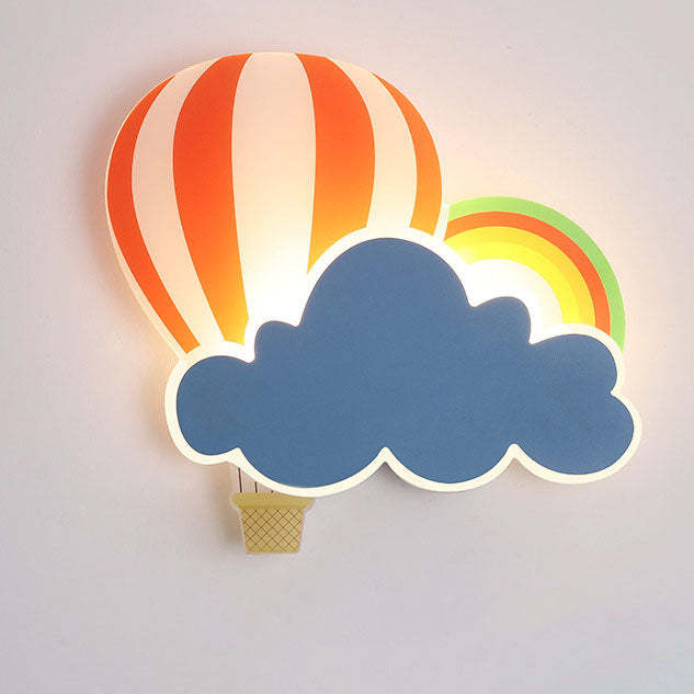 Kids Hot Air Balloon Cloud Iron Acrylic LED Wall Sconce
