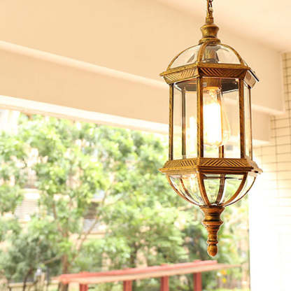 Retro Hexagonal Lantern Aluminum Waterproof