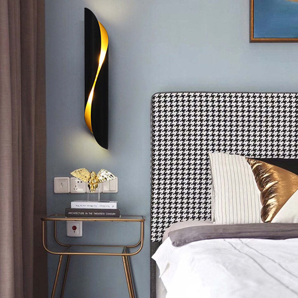 Nordic Unique Arc Background Wall Bedside Industrial Style Wall Lamp-Lighom