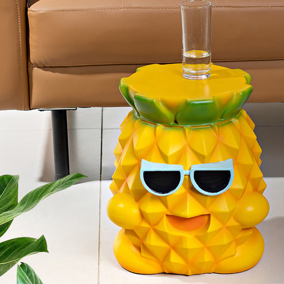 Lighom creative pine pineapple resin glass rattan coffee tables