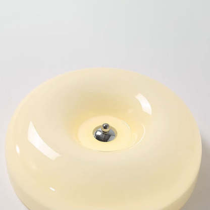Nordic Creamy Yellow Pudding Glass Iron LED Flush Light