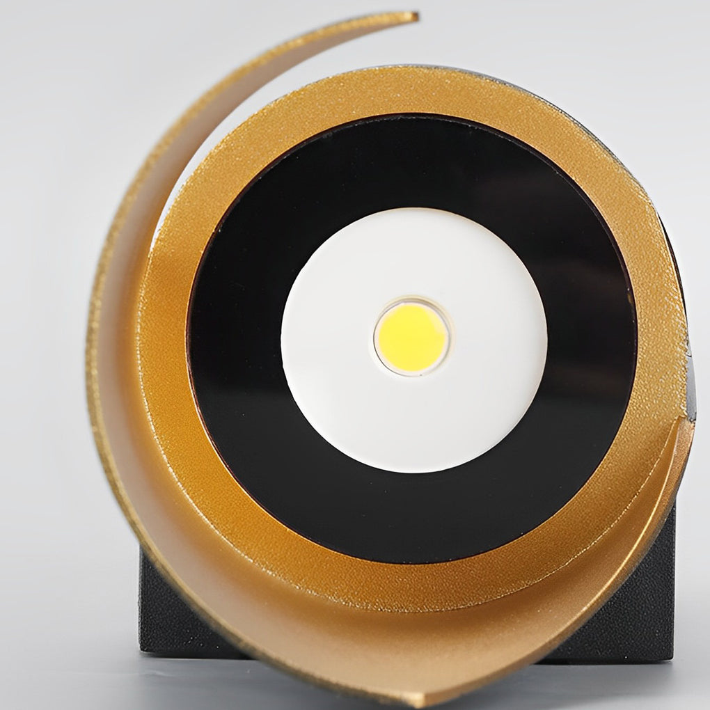 Spiral Exterior Up and Down Wall Lights Outdoor Wall Mounted Light with Gold Interior-Lighom