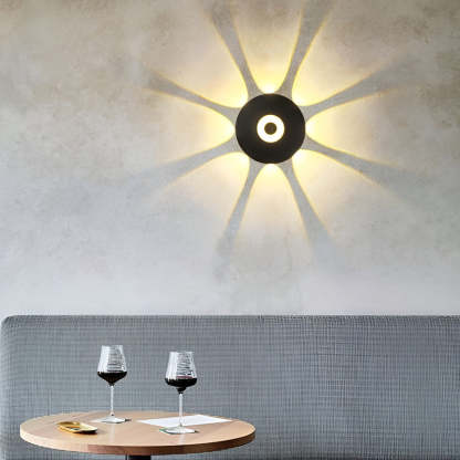 Round Waterproof LED Black Modern Wall Washer Sconce