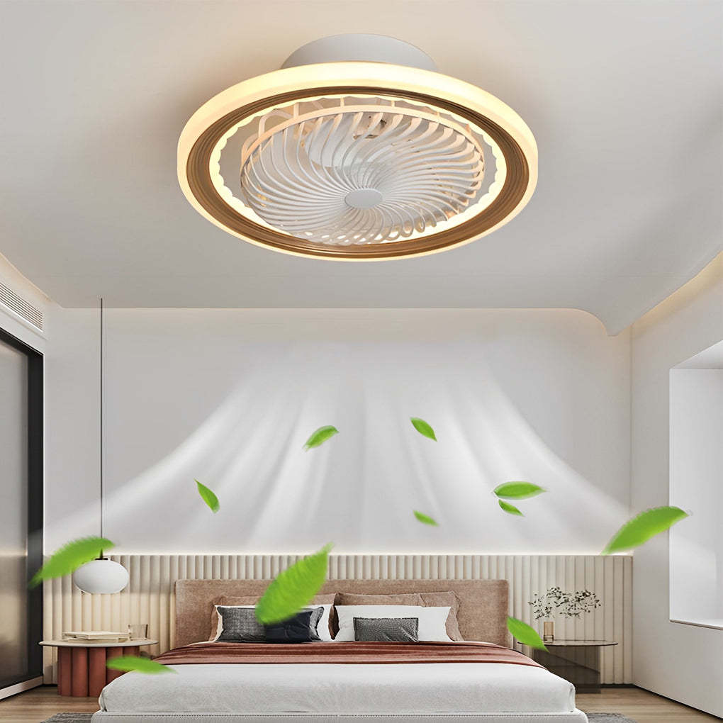 Round Mute Timing LED 3-Step Bladeless Fan