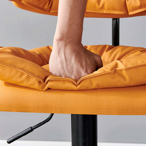 Modern Fabric Iron Semicircular Counter Stool — Low / Black / Black