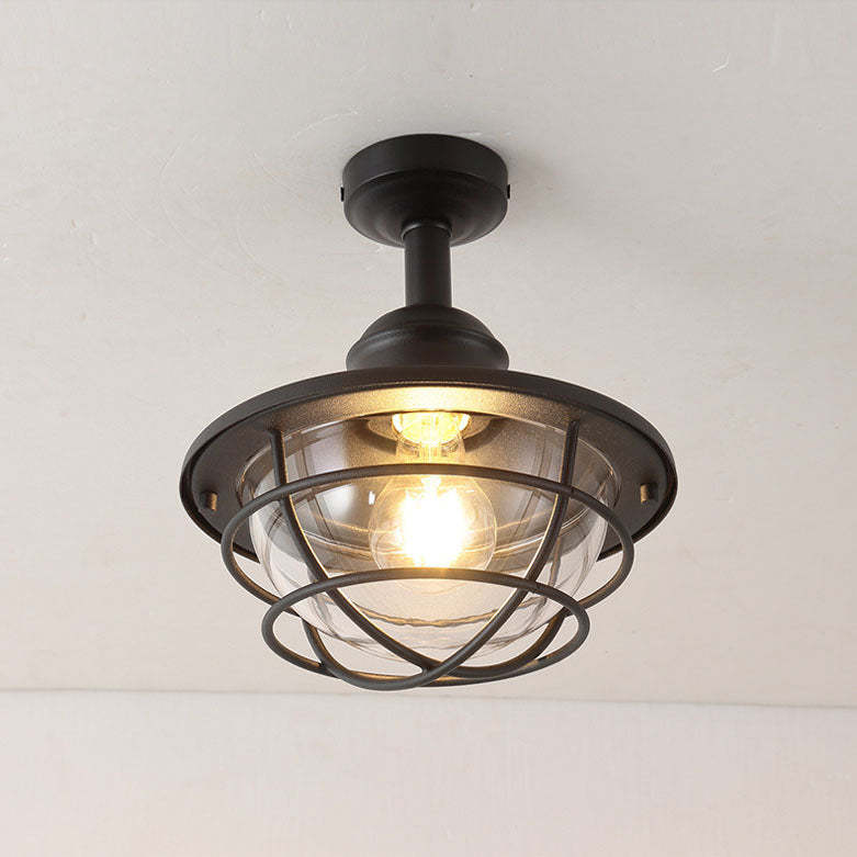 Industrial Vintage Drum Outdoor Ceiling Light — B / 220V-240V For UK/AU