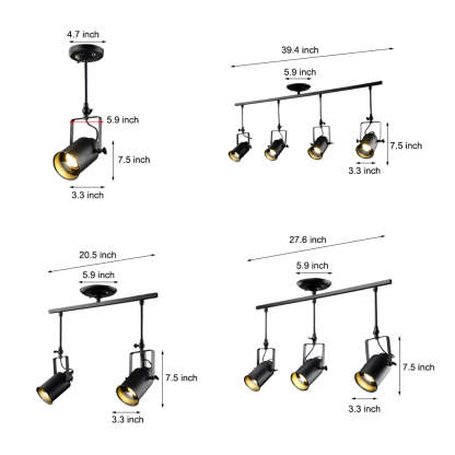 Adjustable Retro Iron LED Black Industrial Spotlight