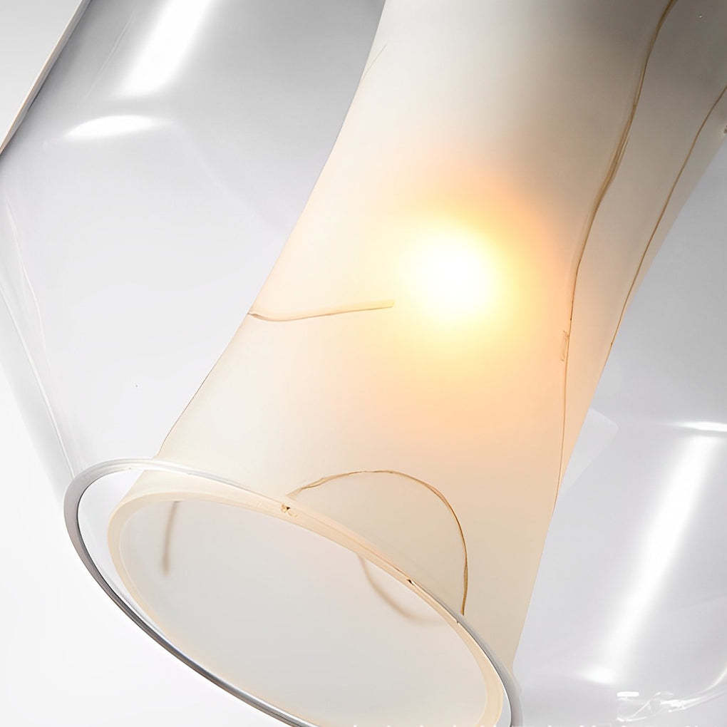 Double Glass Shade Metal Postmodern Pendant