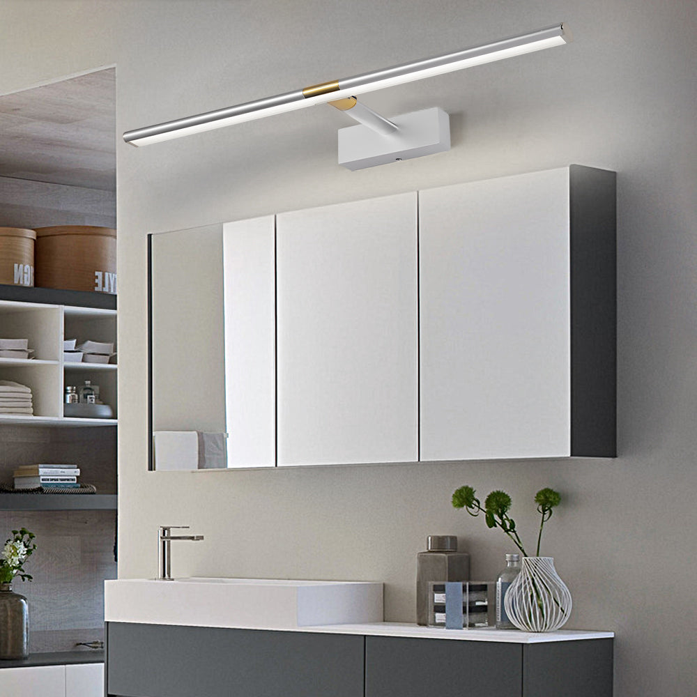 Retractable LED Bathroom Vanity Light with Adjustable Rod and Matte Finish-Lighom