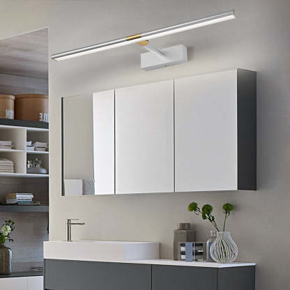 Retractable LED Bathroom Vanity Light with Adjustable Rod and Matte Finish-Lighom