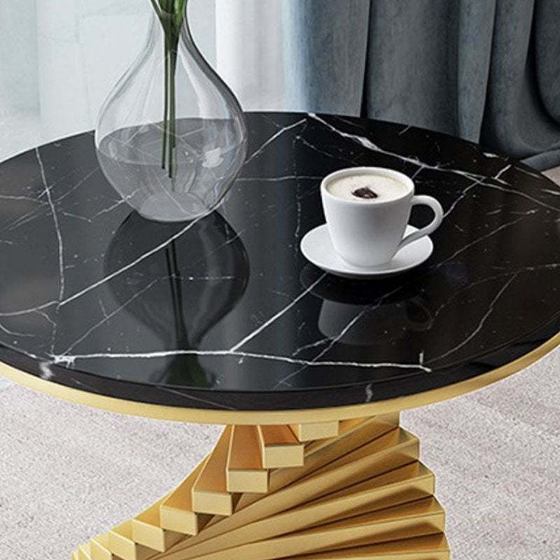 Scandinavian Stepped Marble Metal Coffee Table