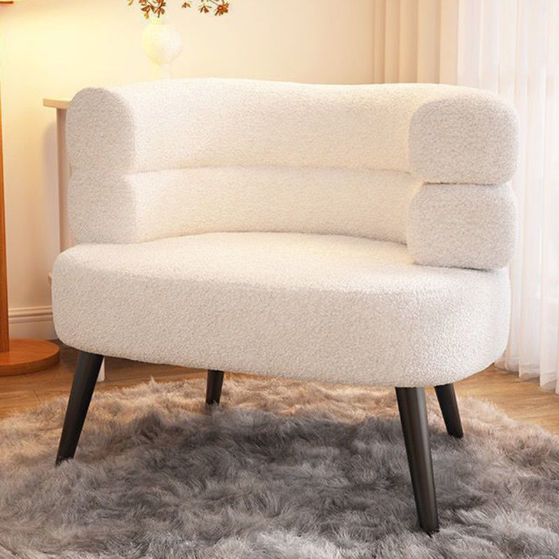 Nordic Round Lambswool Upholstered Vanity Stool