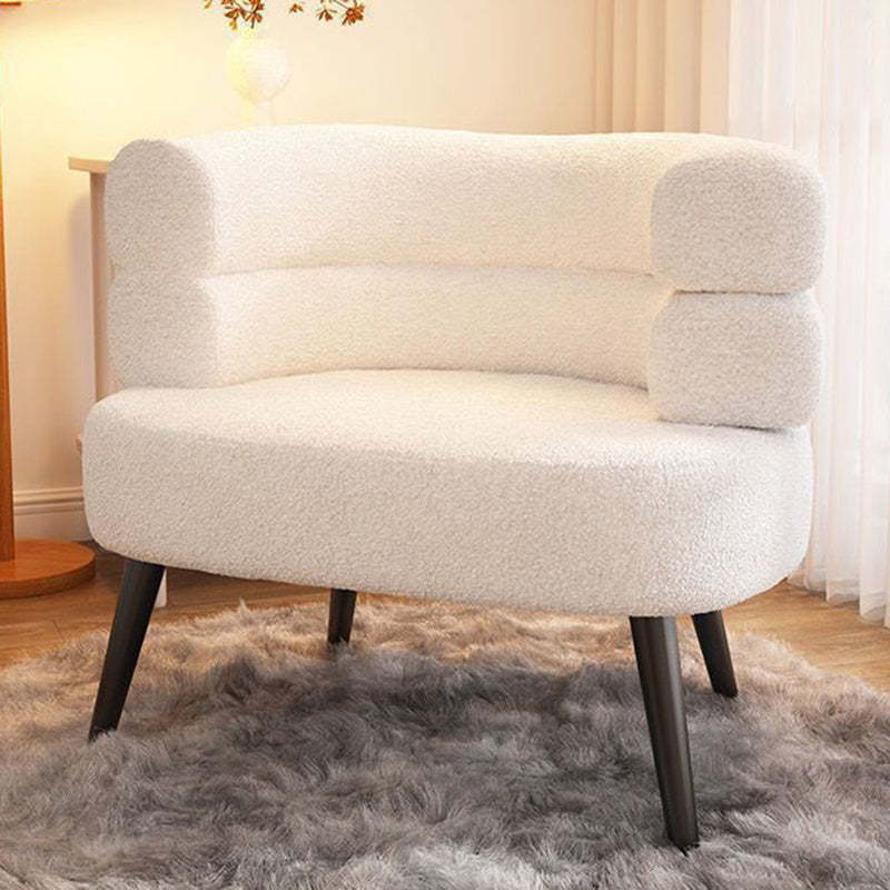 Nordic Round Lambswool Upholstered Vanity Stool