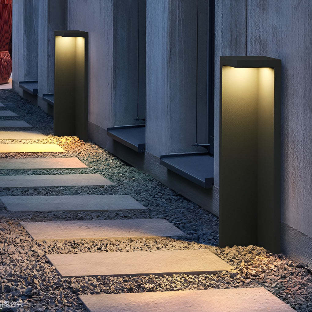 Half-Cut Rectangular Fixture Modern Outdoor Path Light in Gray, LED 4.5W, IP54 Waterproof-Lighom
