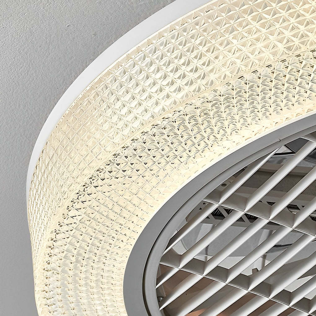 Round Dimmable LED Warm-Air Mute Bladeless Fan