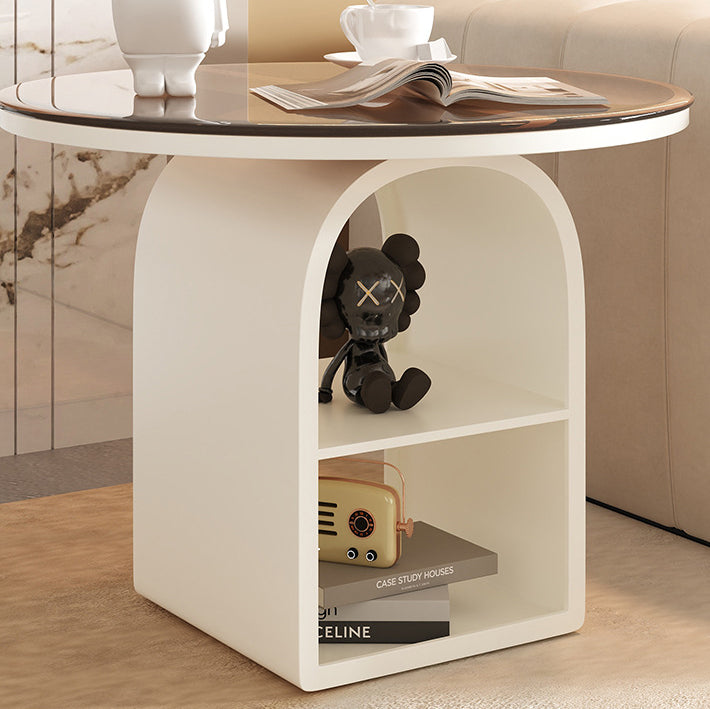 Minimalist Glass Iron 3-Tier Coffee Table