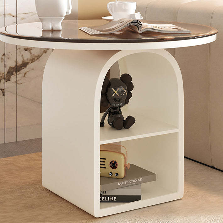 Minimalist Glass Iron 3-Tier Coffee Table