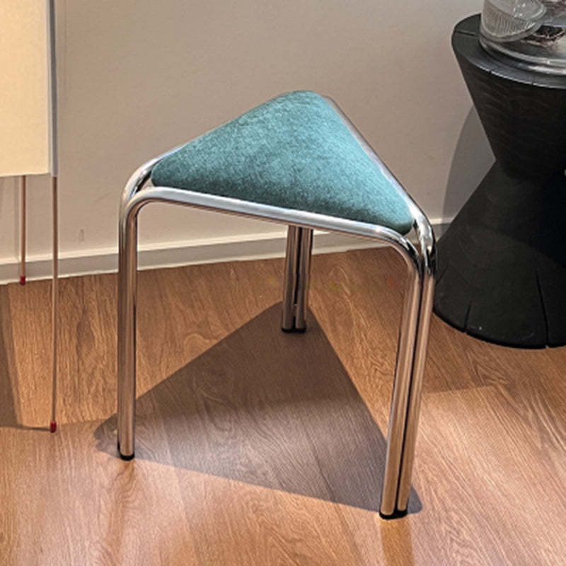 Minimalist Triangle Fabric Steel Vanity Stool