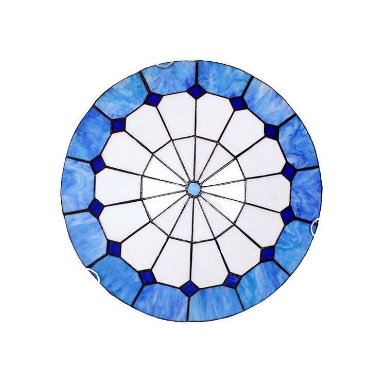 Traditional Tiffany Mediterranean Stained Dome — D / 220V-240V For UK/AU