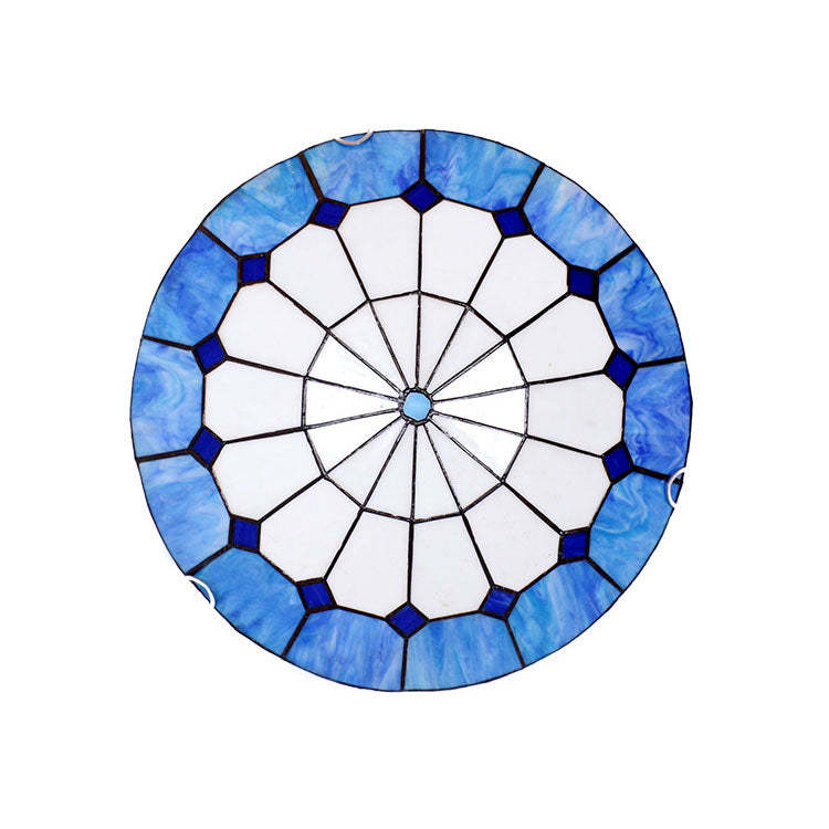 Traditional Tiffany Mediterranean Stained Dome — D / 220V-240V For UK/AU