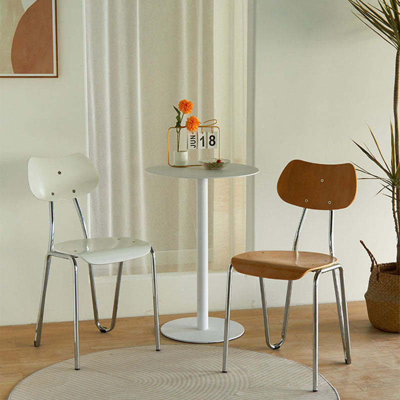 Minimalist Square Metal Wood Chair