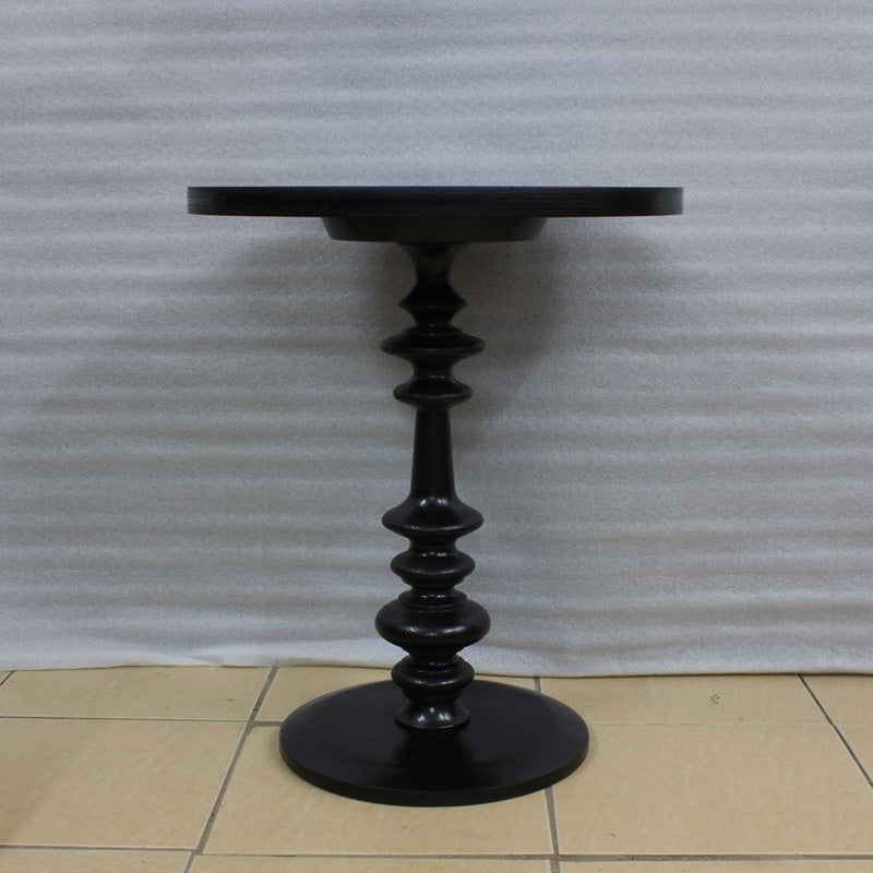 Modern Tray-Top Ash Wood Pedestal End Table