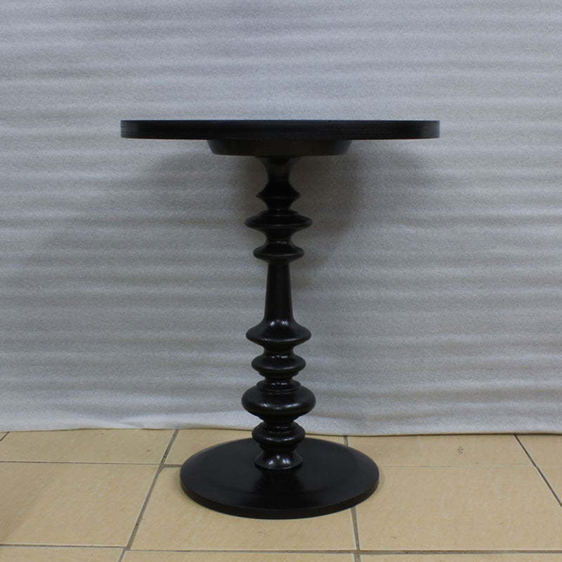 Modern Tray-Top Ash Wood Pedestal End Table