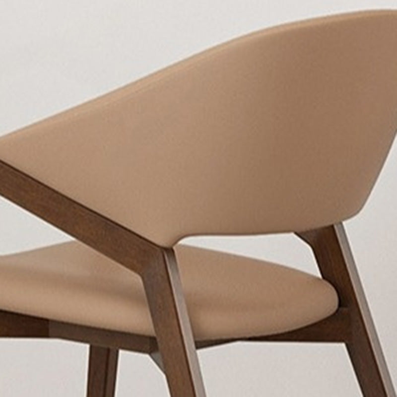 Contemporary Leather Wood Dining Chair