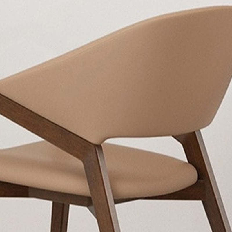 Contemporary Leather Wood Dining Chair