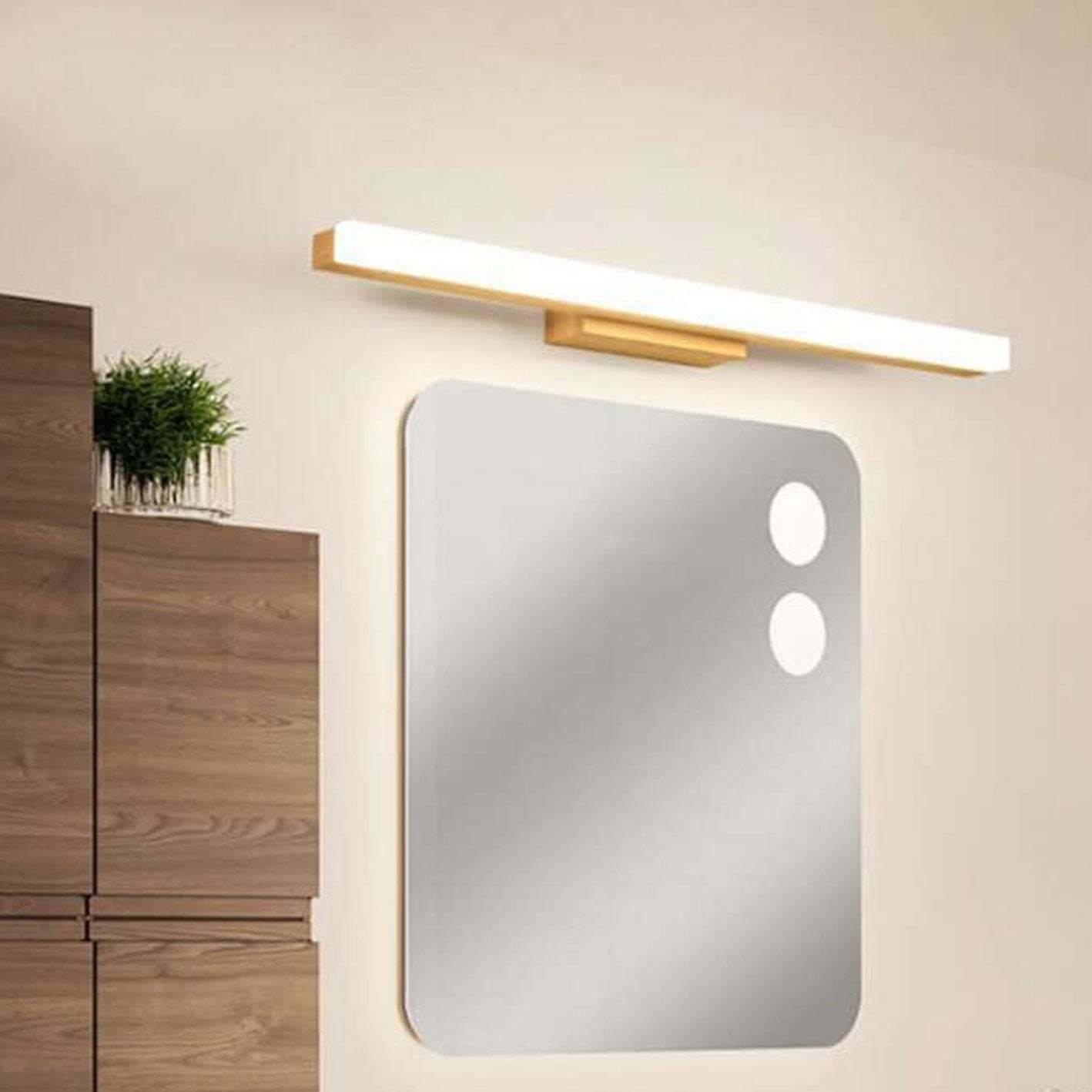 Nordic Minimalist Log Strip Vanity LED Sconce