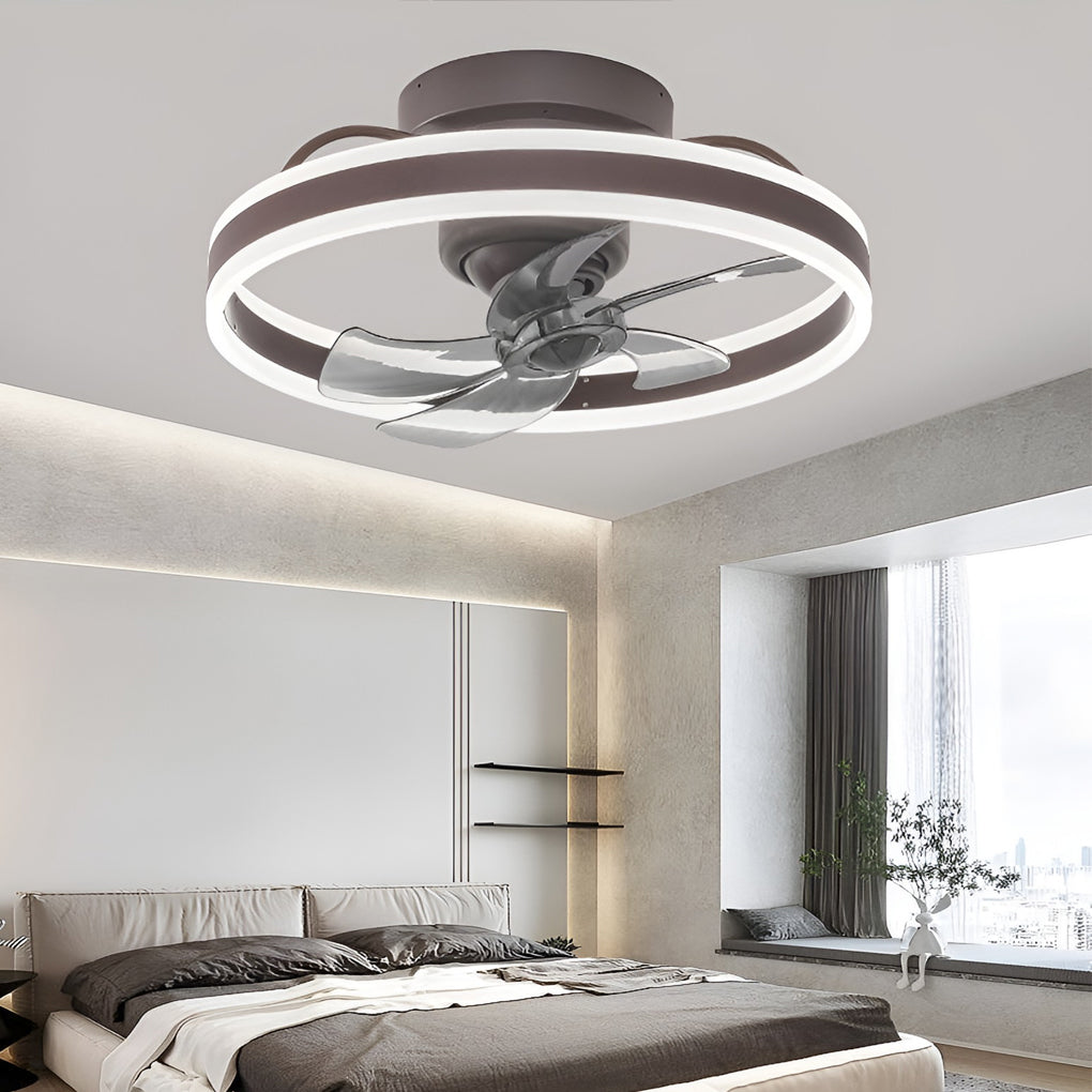 Round Stepless Dimming 360° Modern Ceiling Fan