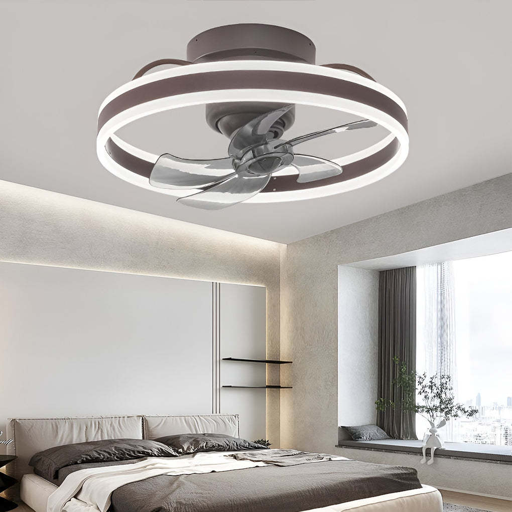 Round Stepless Dimming 360° Modern Ceiling Fan
