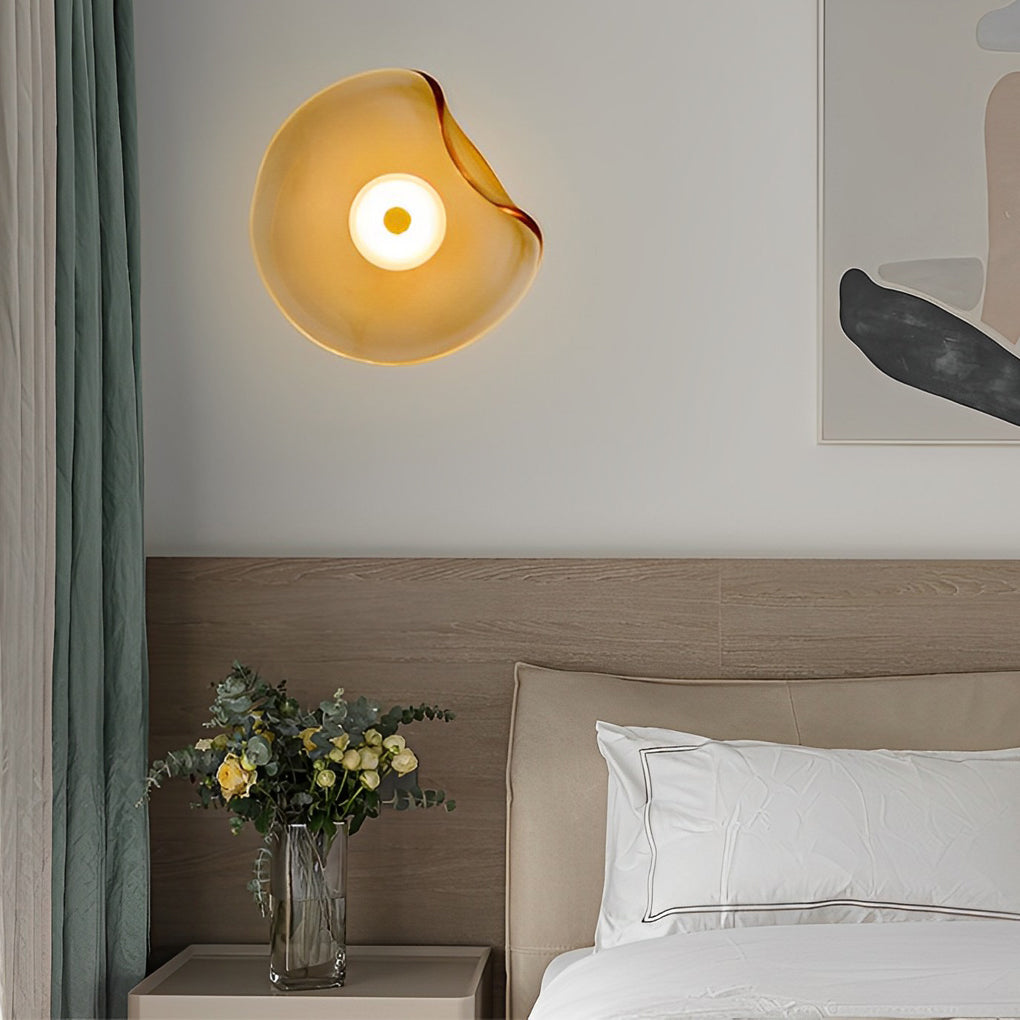 Irregular Round Glass Postmodern Wall Sconce
