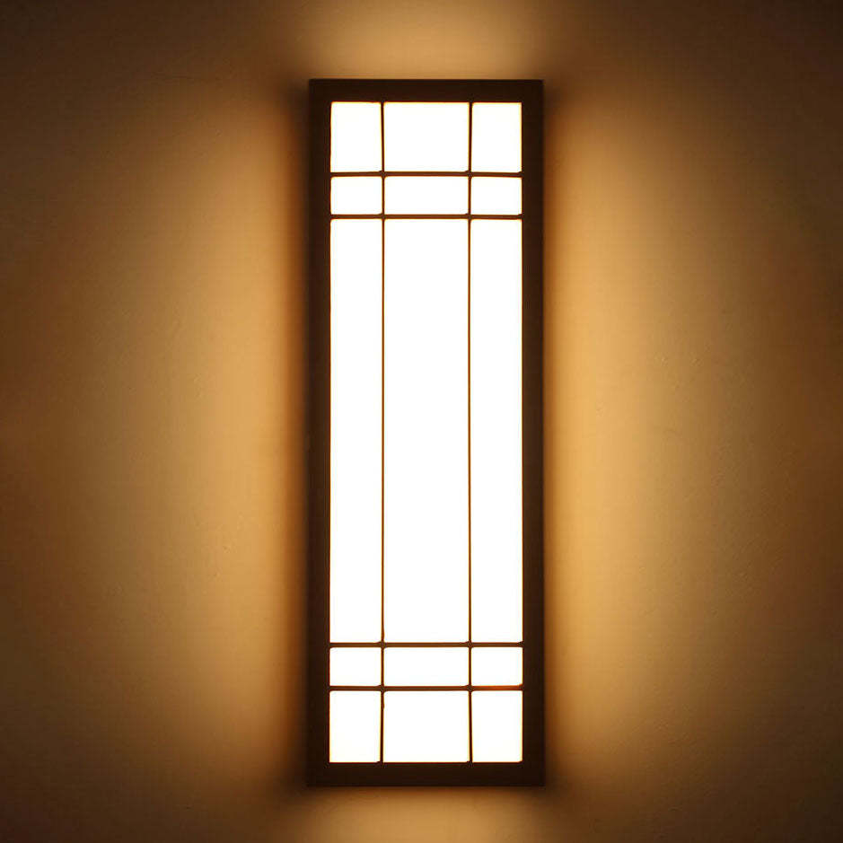 Japanese Rectangle Solid Wood Acrylic LED Sconce