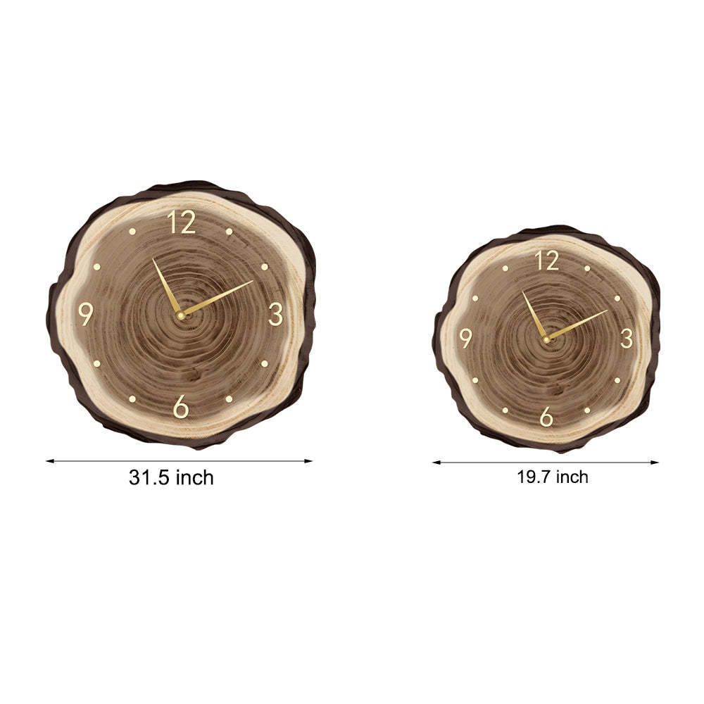Rustic Wood Slice Clock with Remote