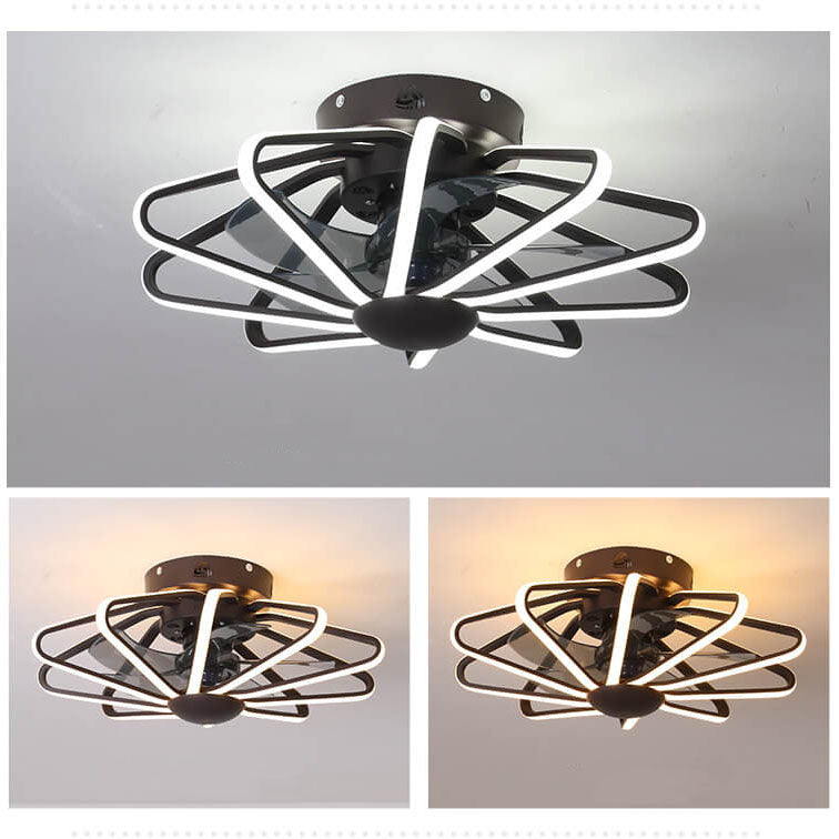 Nordic Cage LED Semi-Flush Ceiling Fan Light