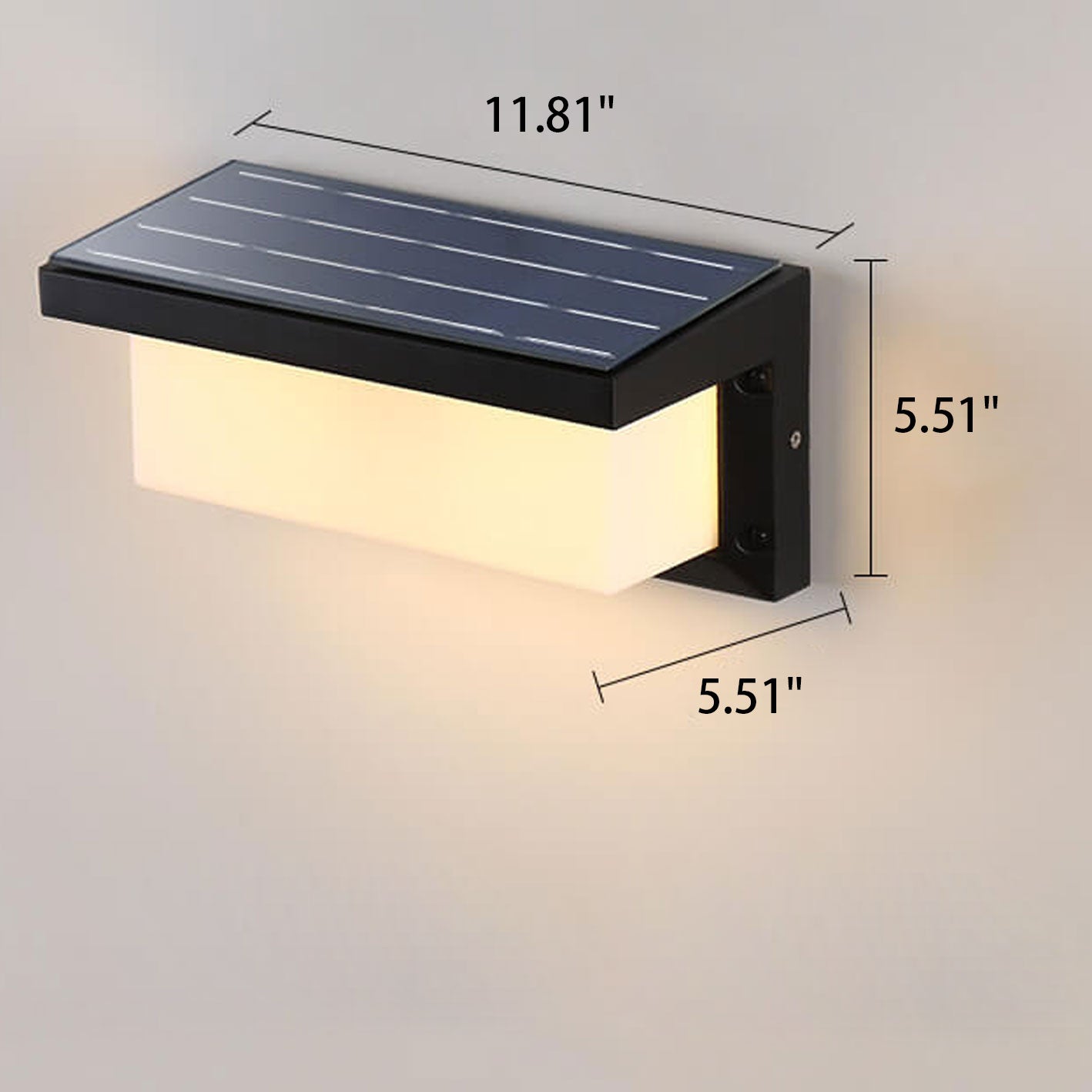 Modern Solar Square Geometric LED Outdoor Wall Sconce