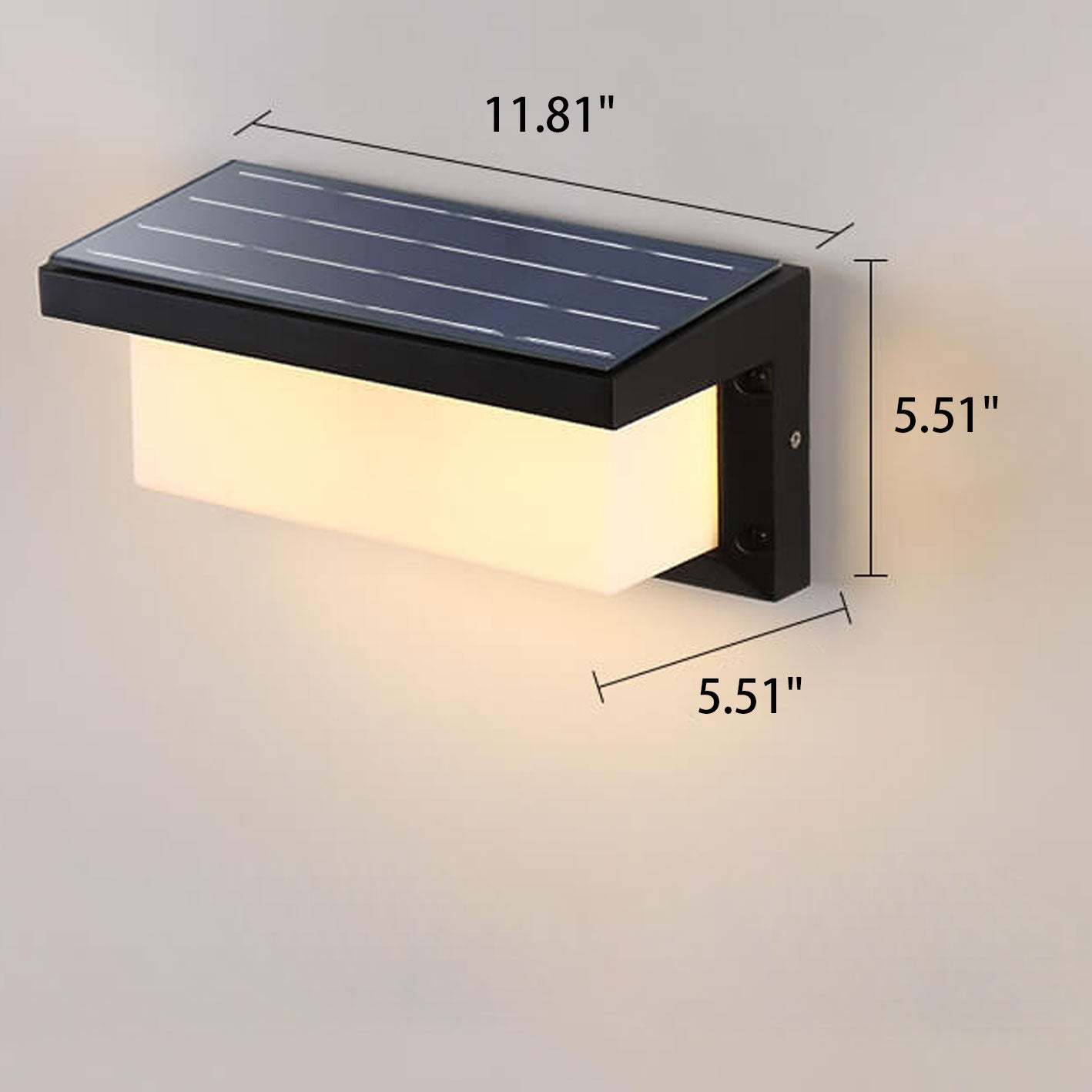 Modern Solar Square Geometric LED Outdoor Wall Sconce