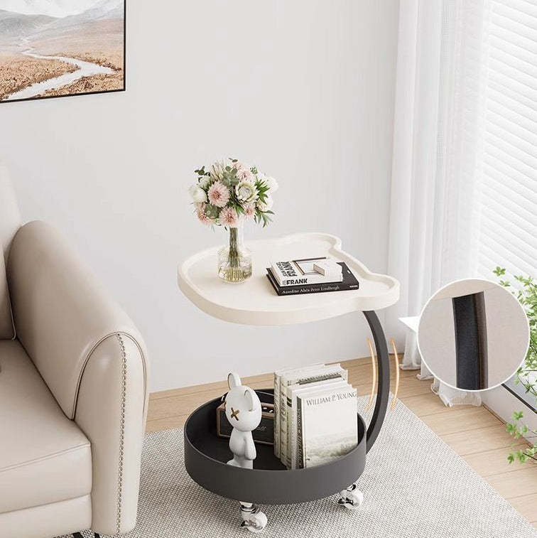 Nordic Round Wood 2-Tier Side Table
