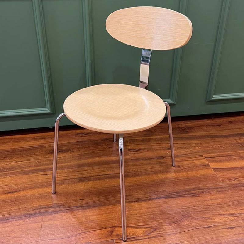 Nordic Wood Steel Round Dining Chair