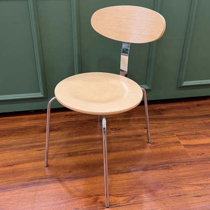 Nordic Wood Steel Round Dining Chair
